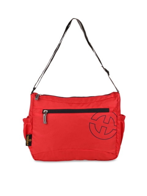 

TAN WORLD Unisex Red Solid Messenger Bag