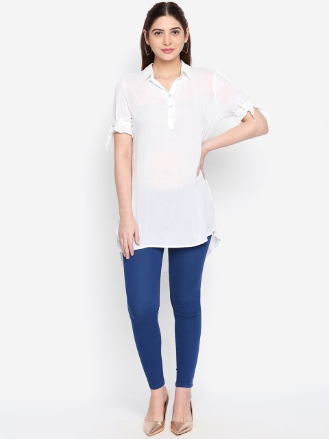 

Oxolloxo Women White Solid Tunic