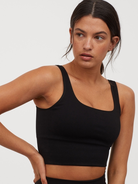 

H&M Women Black Seamless Sports Bralette 0852174001