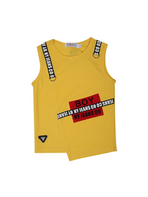 

Noddy Boys Yellow & Red Printed Round Neck T-shirt