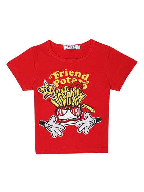 

Noddy Boys Red Printed Round Neck T-shirt