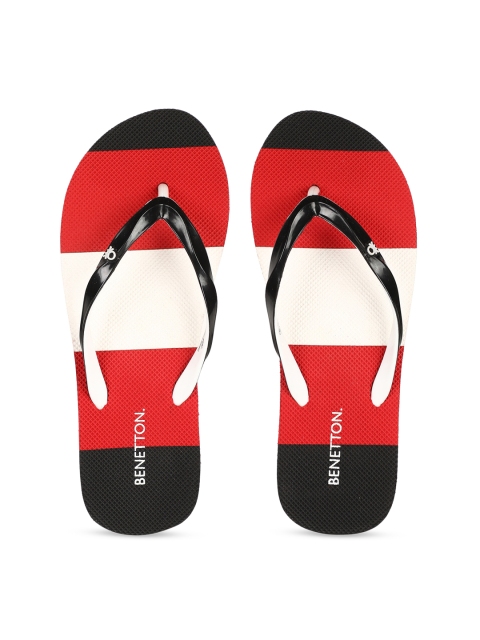 

United Colors of Benetton Women Red & White Colourblocked Thong Flip-Flops