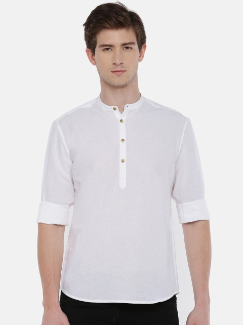 

Chennis Men White Solid Straight Kurta