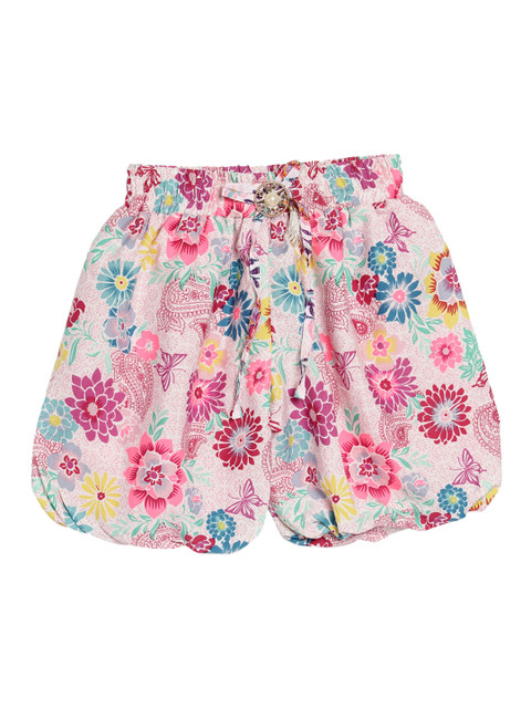 

SWEET ANGEL Girls Off-White & Pink Printed Loose Fit Hot Pants