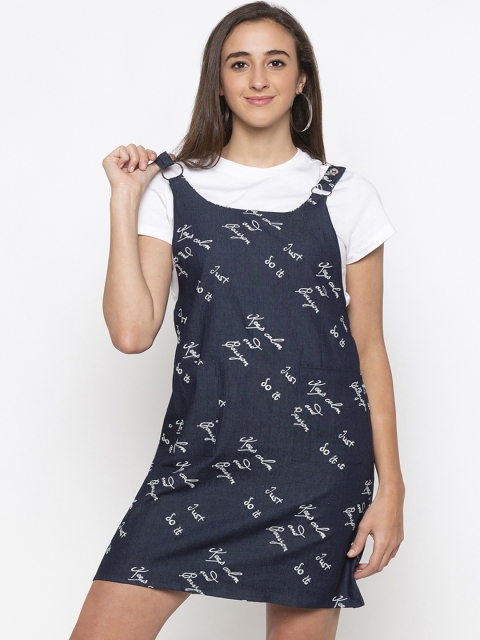 

Globus Women Navy Blue Printed A-Line Dress