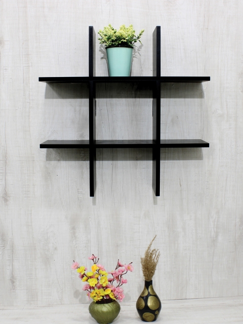 

RANDOM Black MDF Basic 4 Plates Wall Shelf