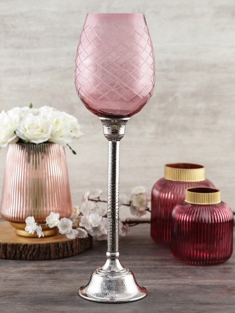 

Pure Home and Living Pink Textured Candle Holder