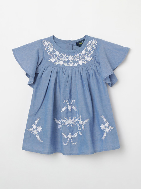 

Juniors by Lifestyle Girls Blue Printed A-Line Dress