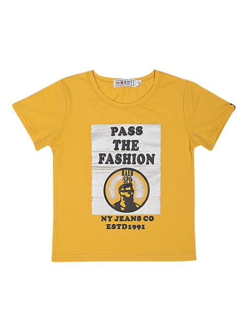 

Noddy Boys Yellow Printed Round Neck T-shirt