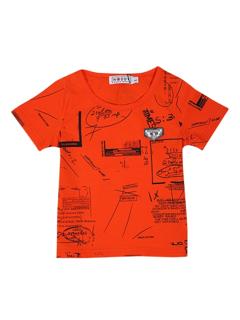 

Noddy Boys Orange Printed Round Neck T-shirt