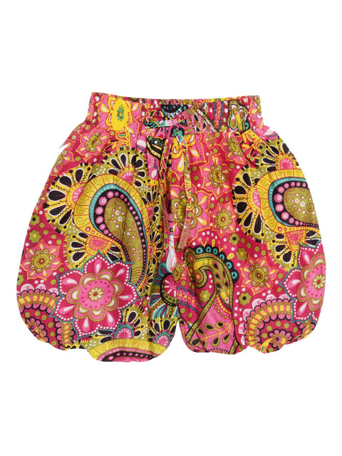 

SWEET ANGEL Girls Pink & Yellow Printed Loose Fit Hot Pants