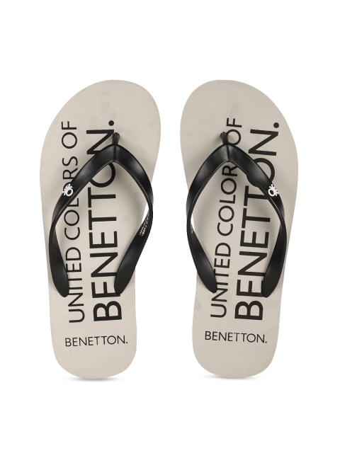 

United Colors of Benetton Men Grey Printed Thong Flip-Flops