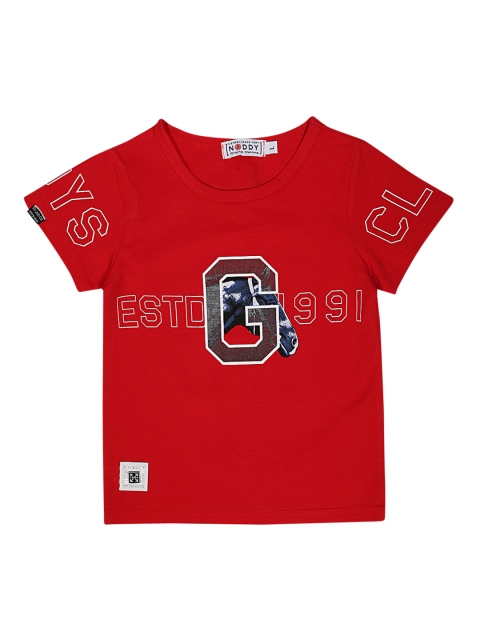 

Noddy Boys Red Printed Round Neck T-shirt