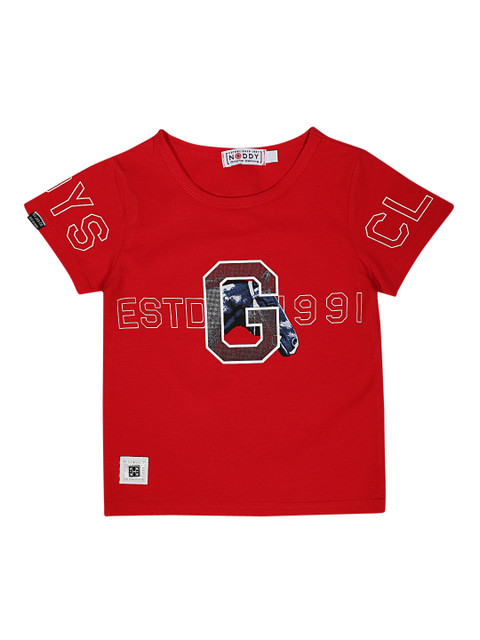 

Noddy Boys Red Printed Round Neck T-shirt