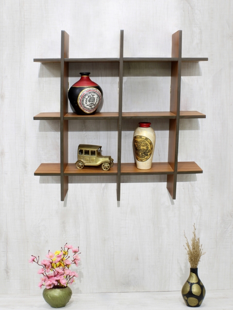 

RANDOM Brown MDF 6 Plates Basic Wall Shelf