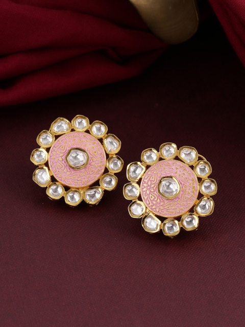 

Tistabene Pink & Gold-Plated Floral Studs