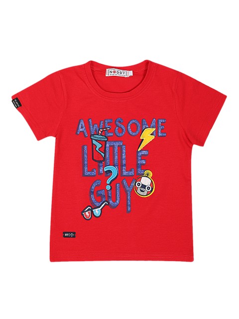 

Noddy Boys Red Printed Round Neck T-shirt