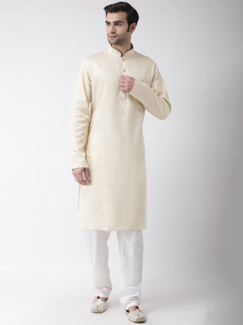 

SG LEMAN Men Cream-Coloured & White Solid Kurta with Pyjamas