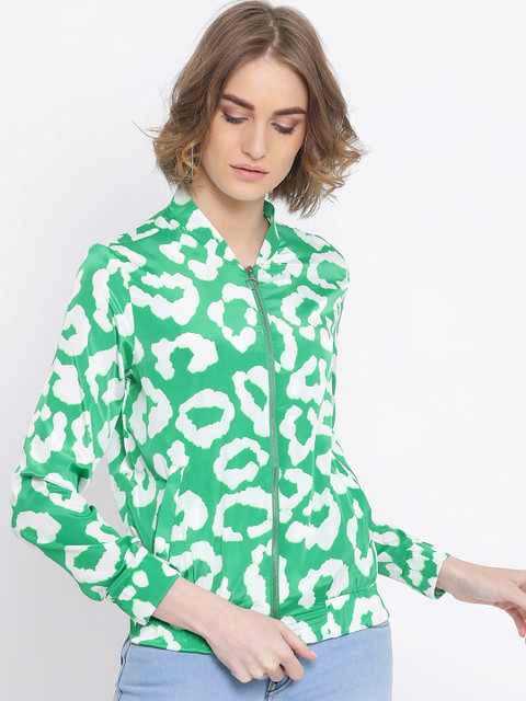 

Oxolloxo Women Green Printed Tailored Jacket