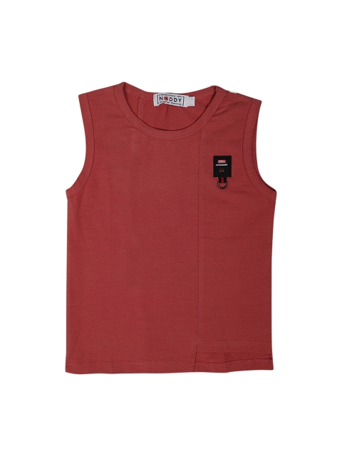 

Noddy Boys Rust Red Printed Round Neck T-shirt