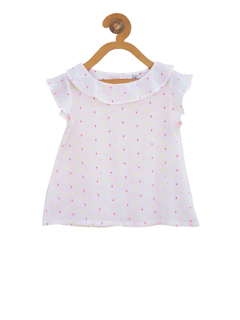 

Campana Girls White & Red Printed A-Line Top