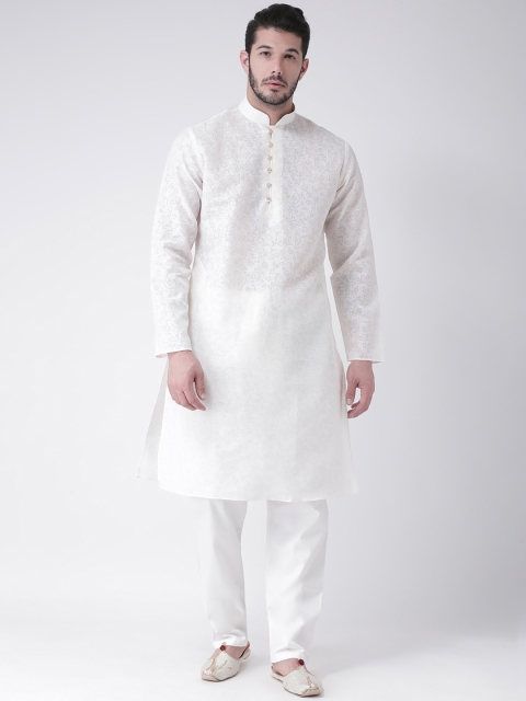 

SG LEMAN Men Off-White Woven Design Kurta with Pyjamas