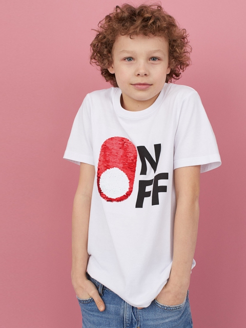 

H&M Boys White Interactive Motif T-shirt