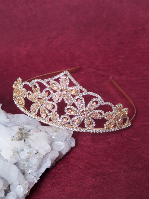 

Golden Peacock Women Gold-Toned Embellished Tiara