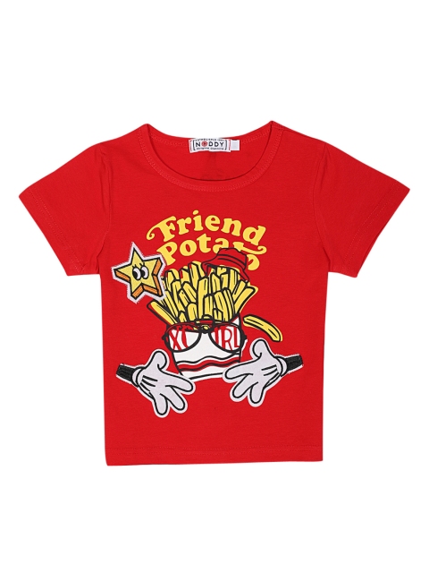 

Noddy Boys Red Printed Round Neck T-shirt