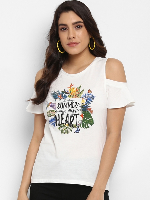 

KVL Women Off-White Printed Top
