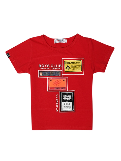 

Noddy Boys Red Printed Round Neck T-shirt