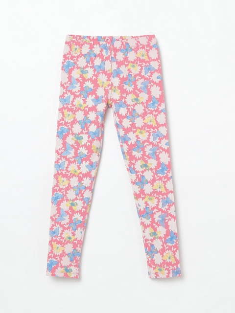 

Fame Forever by Lifestyle Girls Pink & White Printed Ankle-Length Leggings