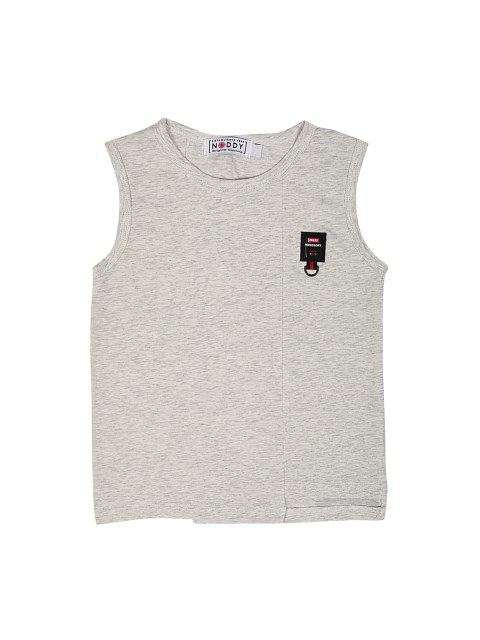 

Noddy Boys Grey Melange Printed Round Neck T-shirt