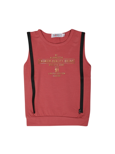 

Noddy Boys Red Printed Round Neck T-shirt