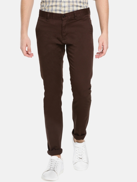

JDC Men Brown Regular Fit Solid Regular Trousers
