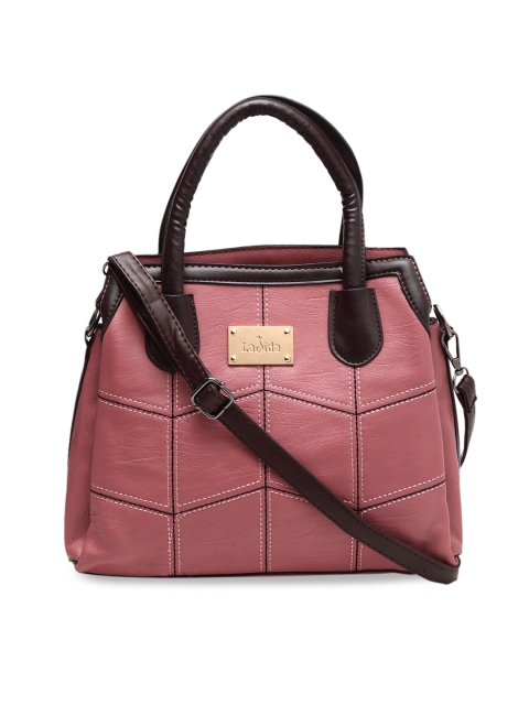 

Ladida Pink & Brown Solid Handheld Bag