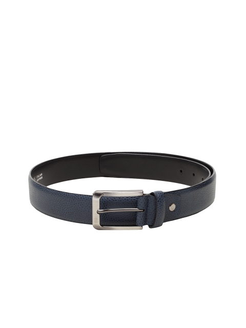 Carlton London Men Navy Blue Solid Leather Belt