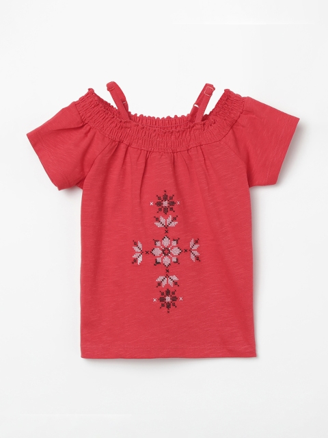 

Juniors by Lifestyle Girls Orange Printed Pure Cotton Top
