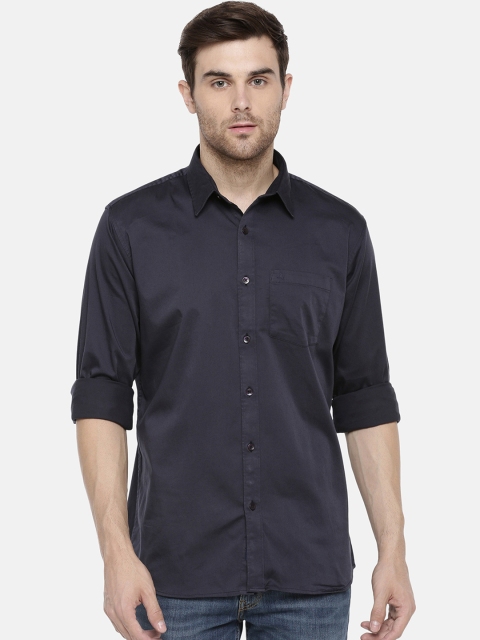 

JDC Men Navy Blue Slim Fit Solid Casual Shirt