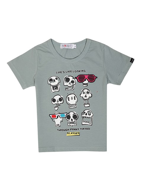 

Noddy Boys Green Printed Round Neck T-shirt