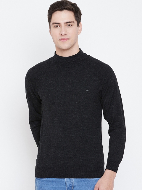 Okane Men Black Solid Pullover Sweater