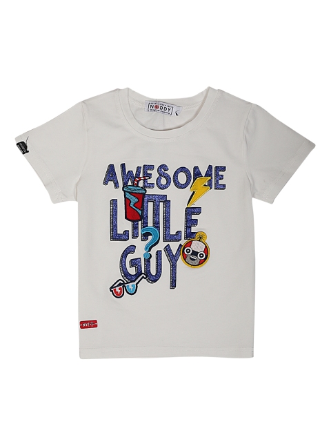

Noddy Boys White Printed Round Neck T-shirt