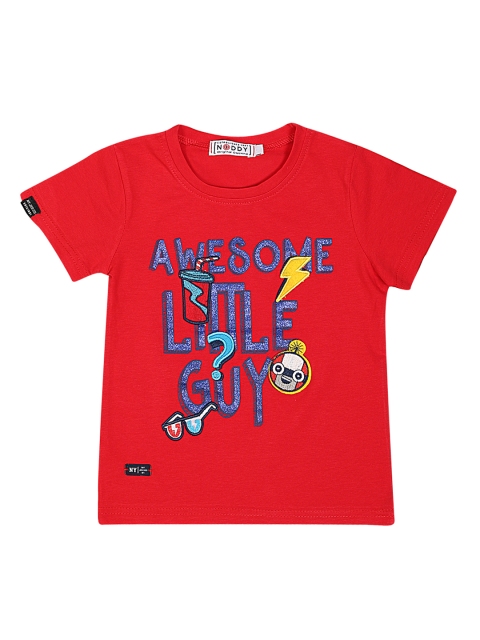 

Noddy Boys Red Printed Round Neck T-shirt