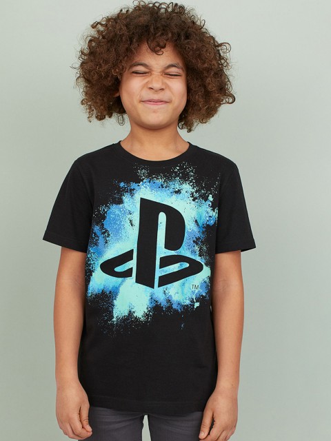 

H&M Boys Black & Blue T-Shirt With A Motif