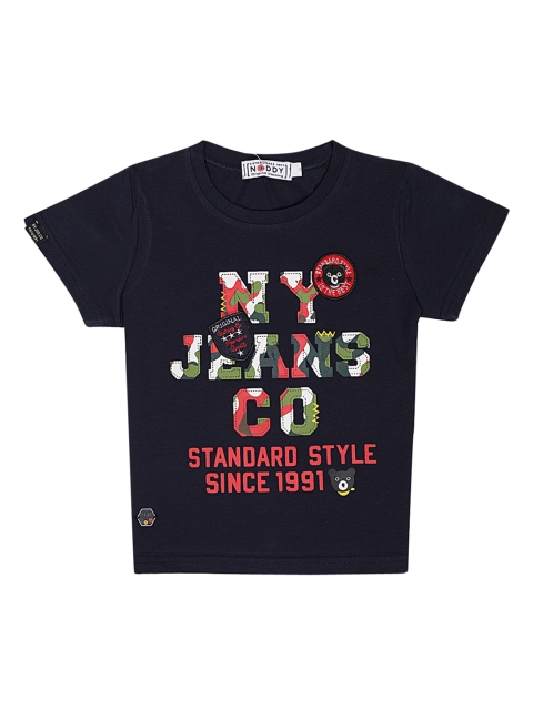 

Noddy Boys Navy Blue Printed Round Neck T-shirt