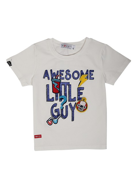 

Noddy Boys Off-White Printed Round Neck T-shirt
