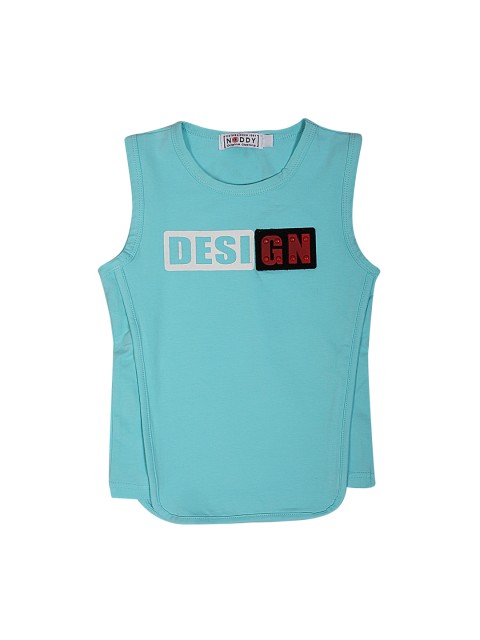 

Noddy Boys Turquoise Blue Printed Round Neck T-shirt
