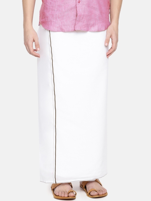 Chennis Men White Solid Dhoti