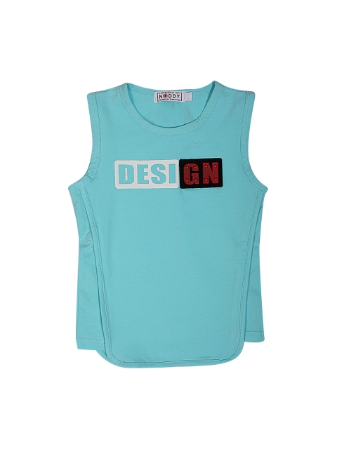 

Noddy Boys Turquoise Blue Printed Round Neck T-shirt
