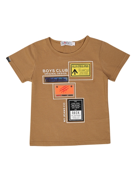 

Noddy Boys Beige Printed Round Neck T-shirt